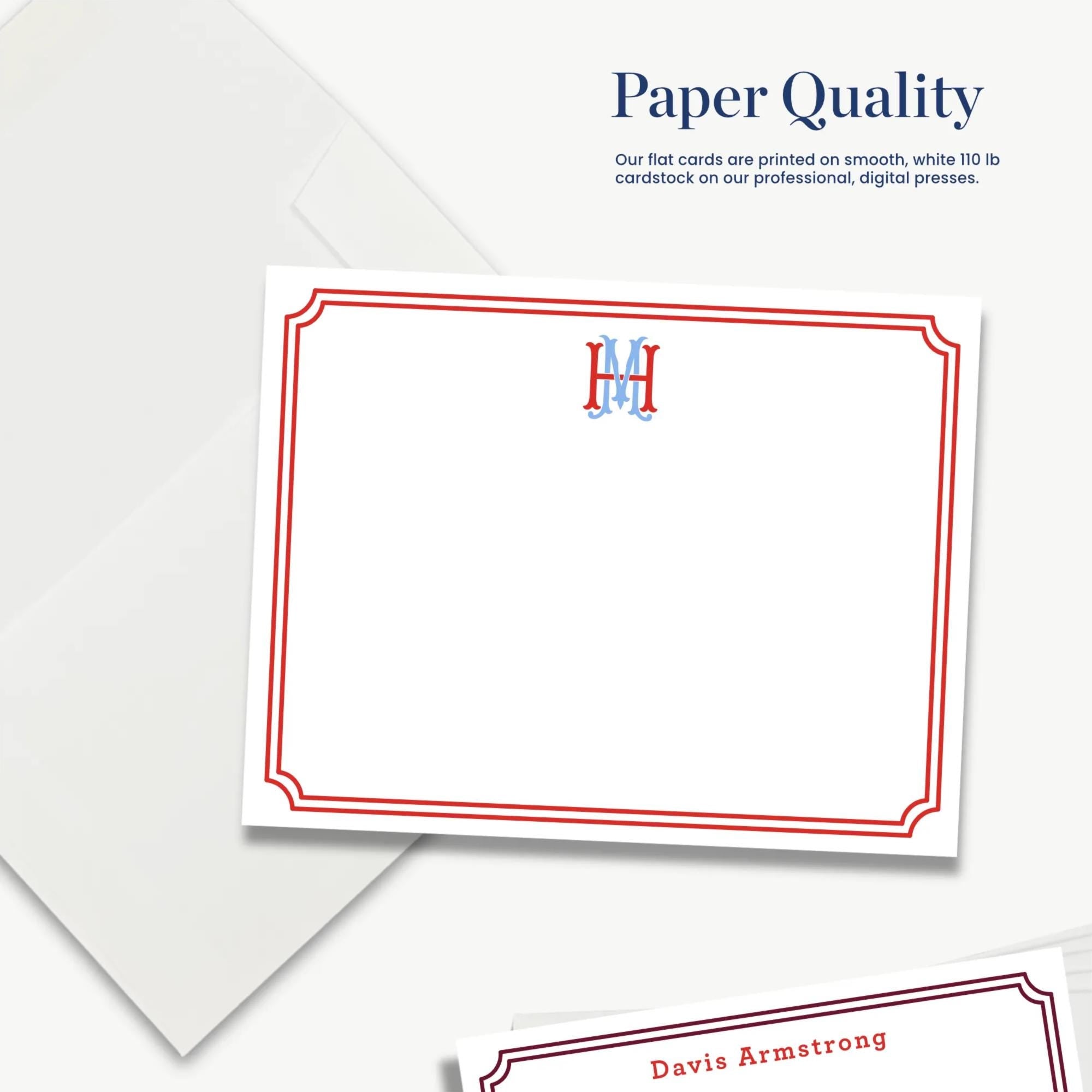 The image is a collection of three different pieces of paper with a red border and a white background. The first piece of paper has a red border and a white background, the second piece of paper has a white border and a red background, and the third piece of paper has a red border and a white background. The text "Paper Quality" is visible, and the name "Davis Armstrong" is written on the third piece of paper.