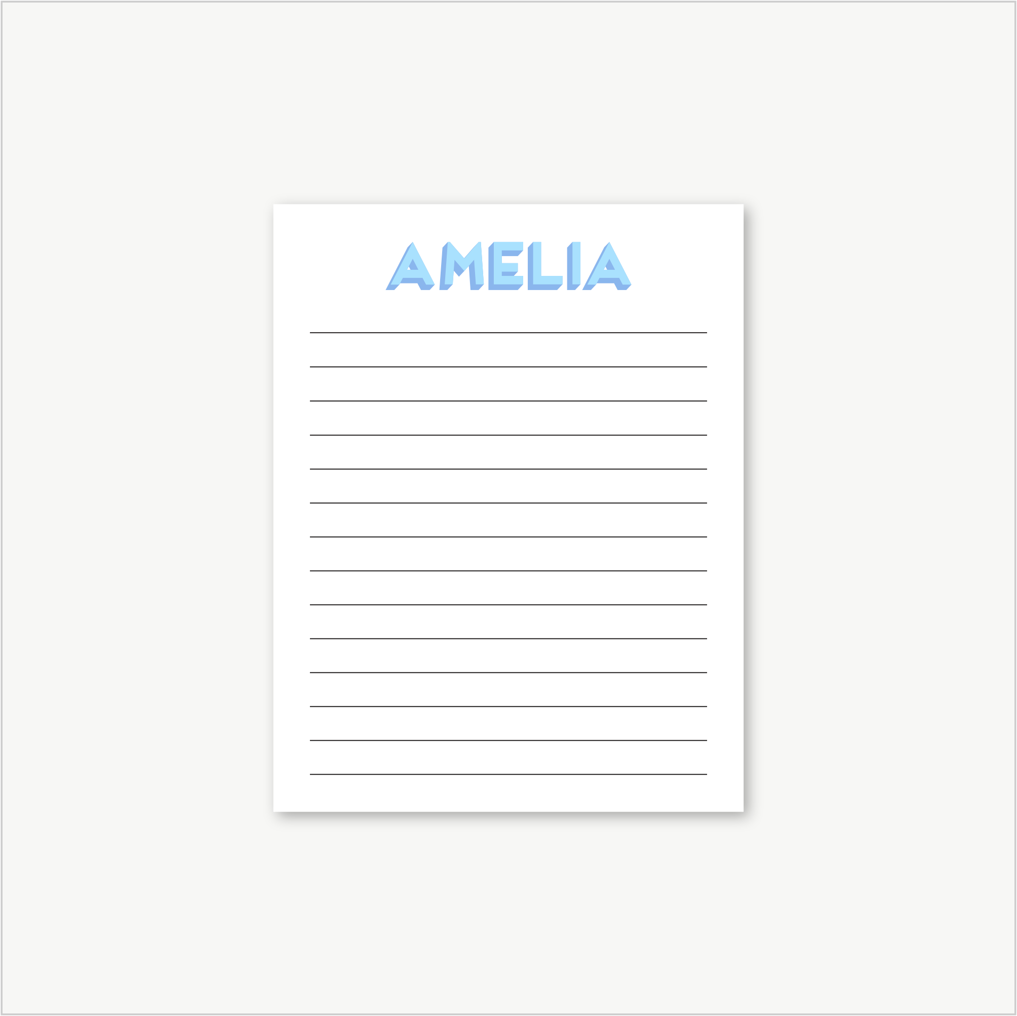 personalized name notepad, lined notepad, monogram stationary / stationary, teacher gift, to do list, grad gift, colorful stationery