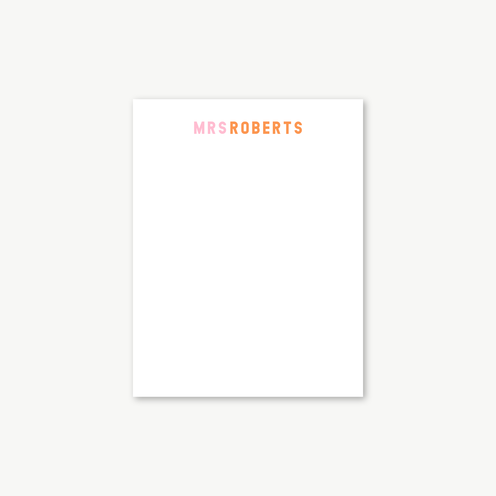 personalized name notepad, mrs notepad, mrs stationery, teacher gift, teacher notepad, teacher stationery, mom notepad, mom stationery