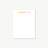 personalized name notepad, family stationery, family notepad, custom family gift, personalized family notepad, housewarming gift