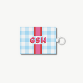 Gingham Monogram Stripe Card Holder