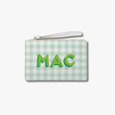 Gingham Monogram Wristlet Clutch