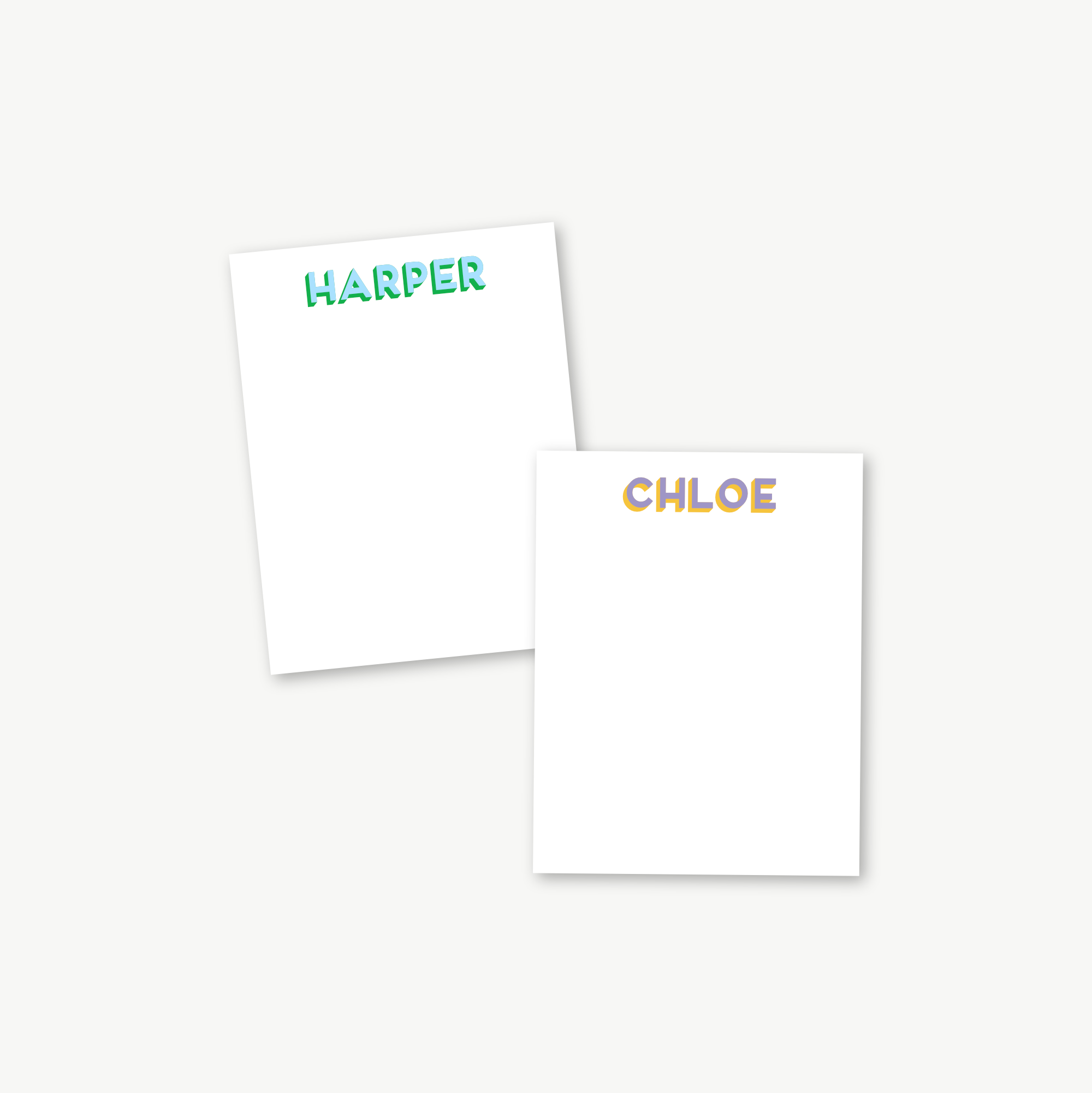 personalized name notepad, lined notepad, monogram stationary / stationary, teacher gift, to do list, grad gift, colorful stationery