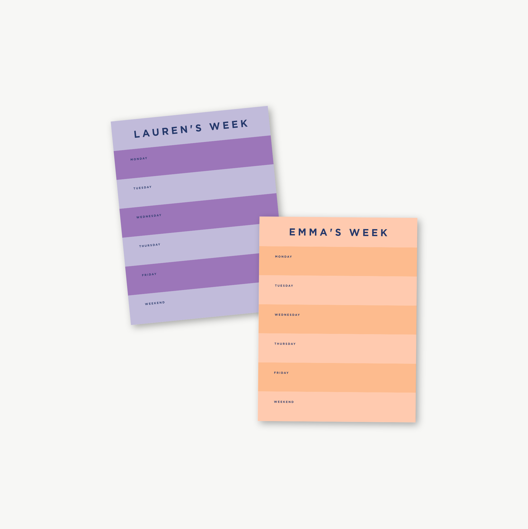 custom weekly planner notepad, days of the week notepad, monogram planner notepad, personalized planner, colorful organizing, teen gift