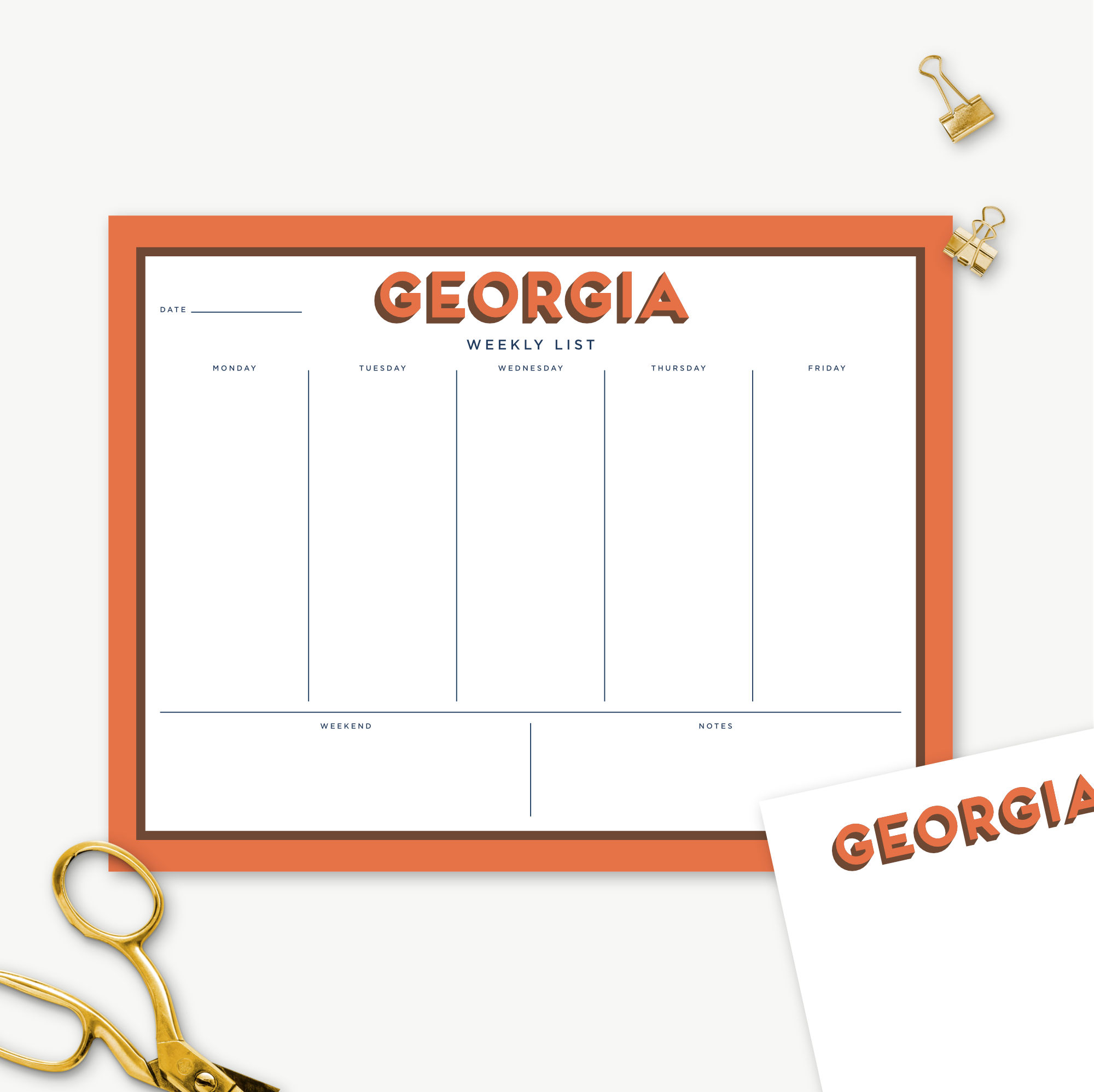 custom weekly planner notepad, days of the week notepad, monogram planner notepad, personalized planner, colorful organizing, teen gift