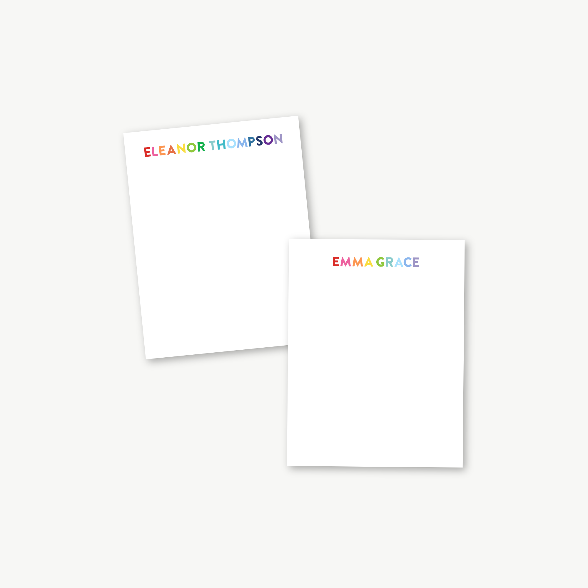 monogram notepad, personalized notepad, custom notepad, monogram stationery, personalized stationery, custom stationery, custom gift, personalized gift, rainbow stationery