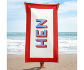 Preppy Monogram Beach Towel