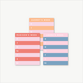 custom weekly planner notepad, days of the week notepad, monogram planner notepad, personalized planner, colorful organizing, teen gift