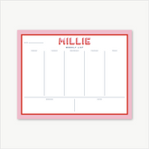 custom weekly planner notepad, days of the week notepad, monogram planner notepad, personalized planner, colorful organizing, teen gift