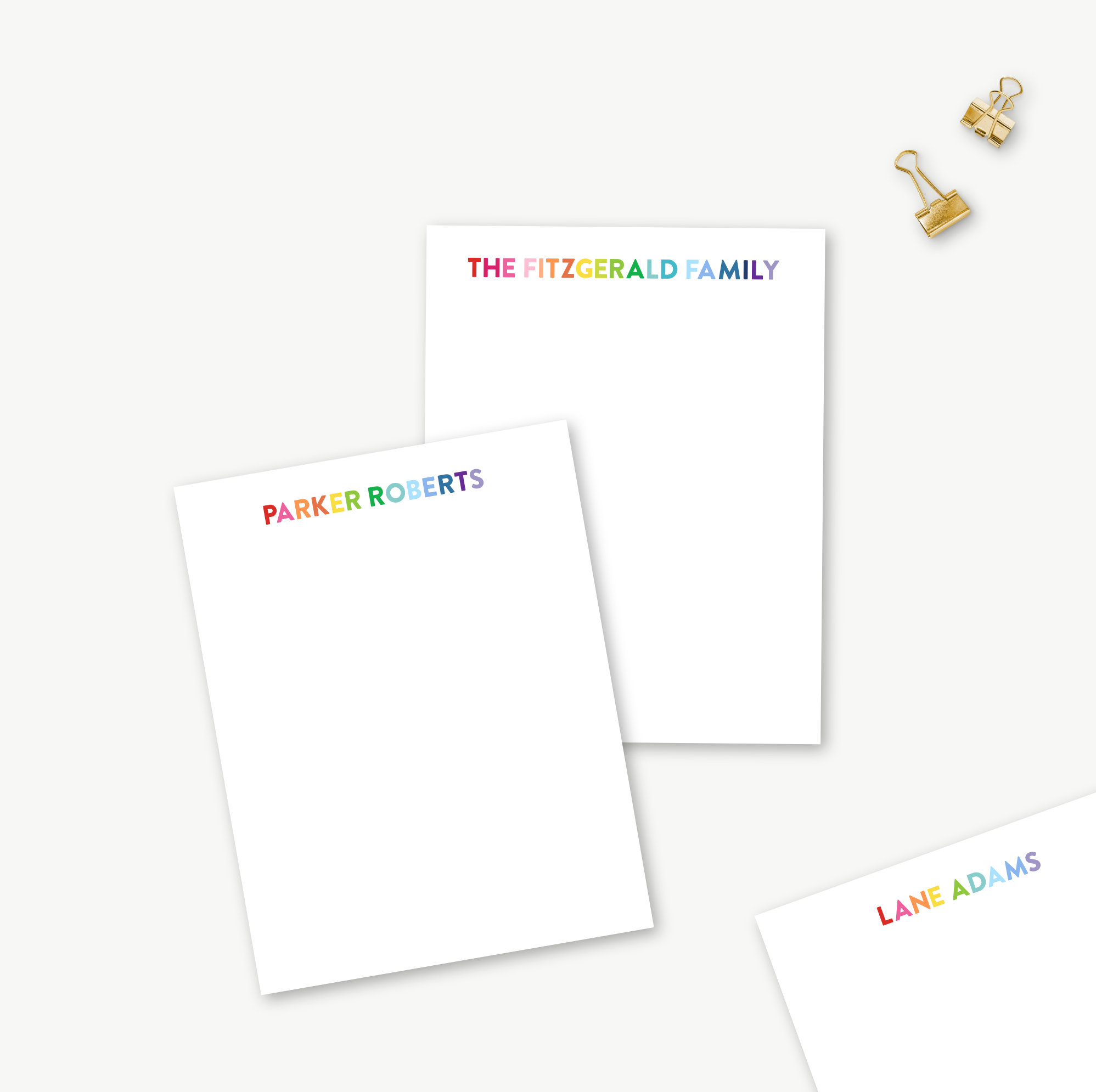 monogram notepad, personalized notepad, custom notepad, monogram stationery, personalized stationery, custom stationery, custom gift, personalized gift, rainbow stationery