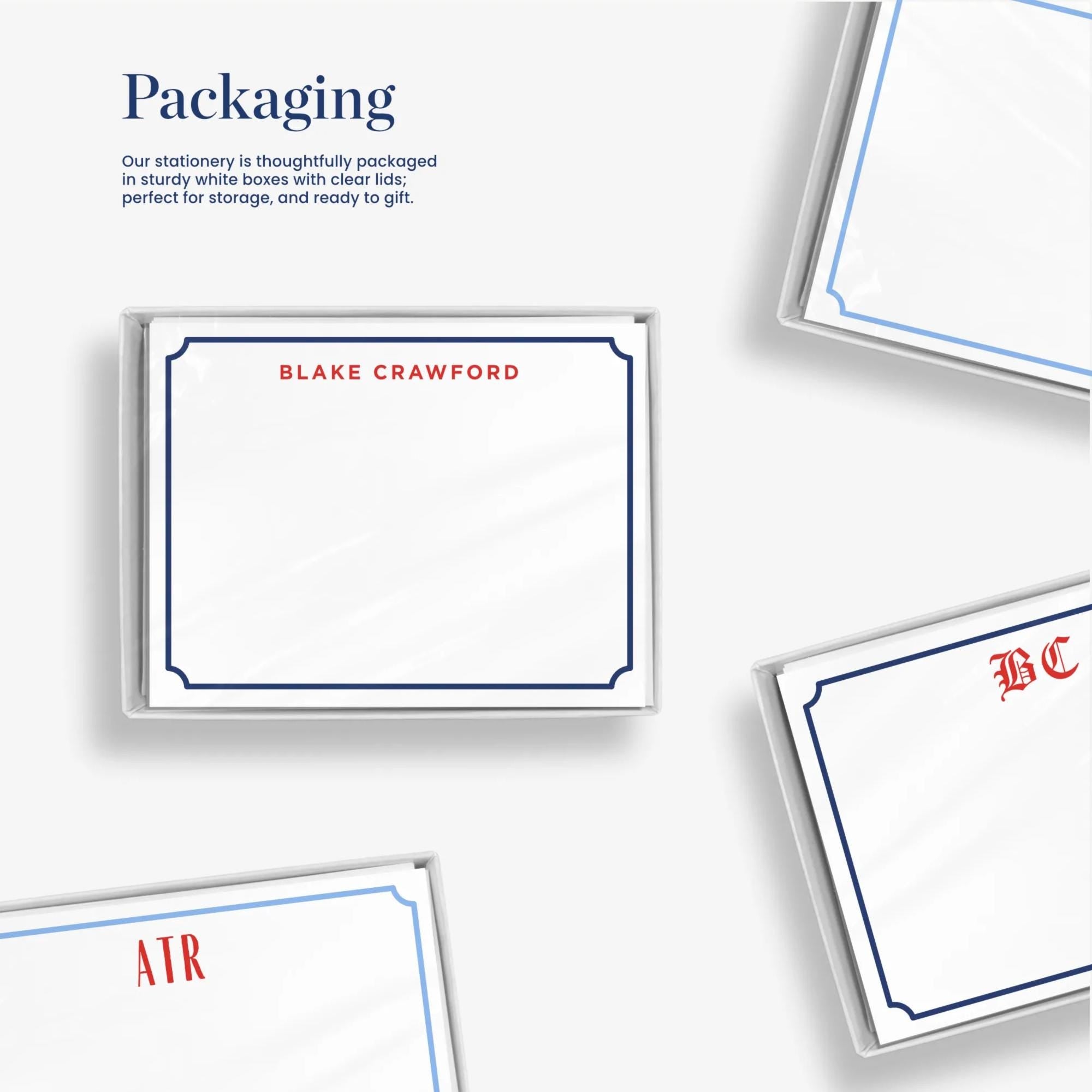 several blank cards or envelopes with names on them, along with some additional cards or envelopes with text. The cards are arranged in a way that suggests they are part of a larger collection or display.