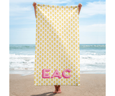 Block Print Monogram Beach Towel