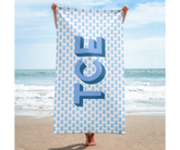 Block Print Large Monogram Beach Towel