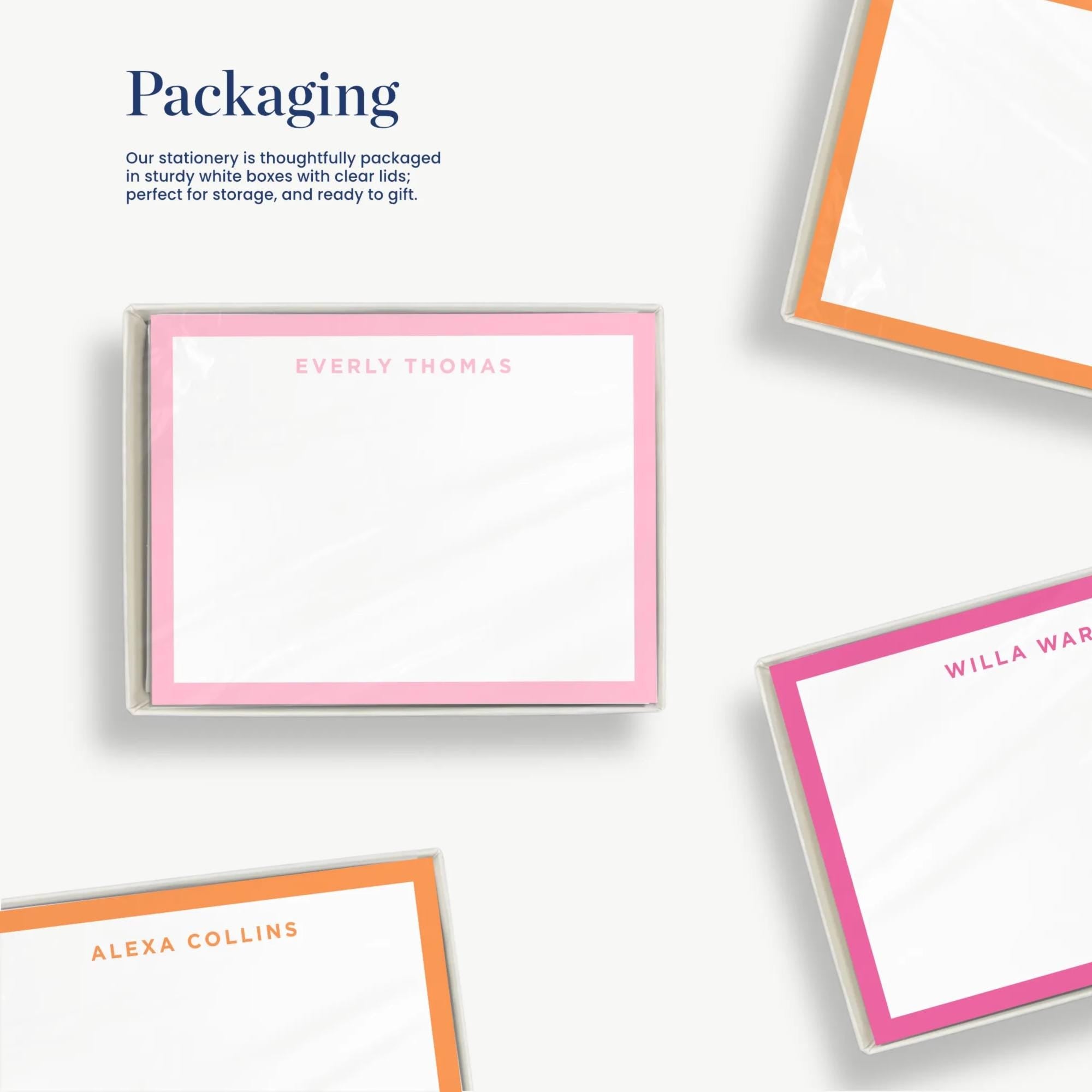 three different shapes, each with a name written on it, and the text above them reads "Packaging".