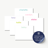 a collection of personalized name cards, each with a different name written on it. The cards are arranged in a way that allows for easy viewing and selection.