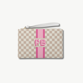Check Monogram Stripe Wristlet Clutch