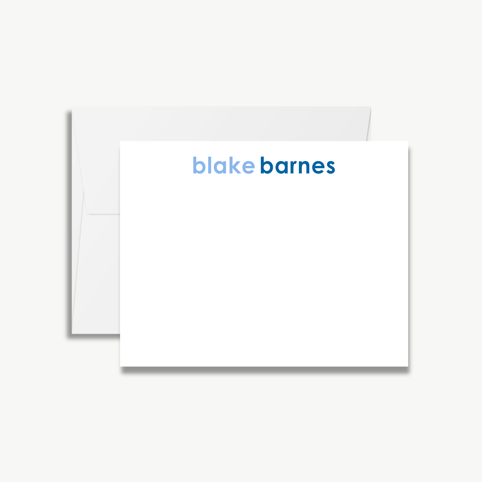A blank white card with the name 'blake barnes' printed on it.