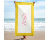 Thick Border Personalized Beach Towel