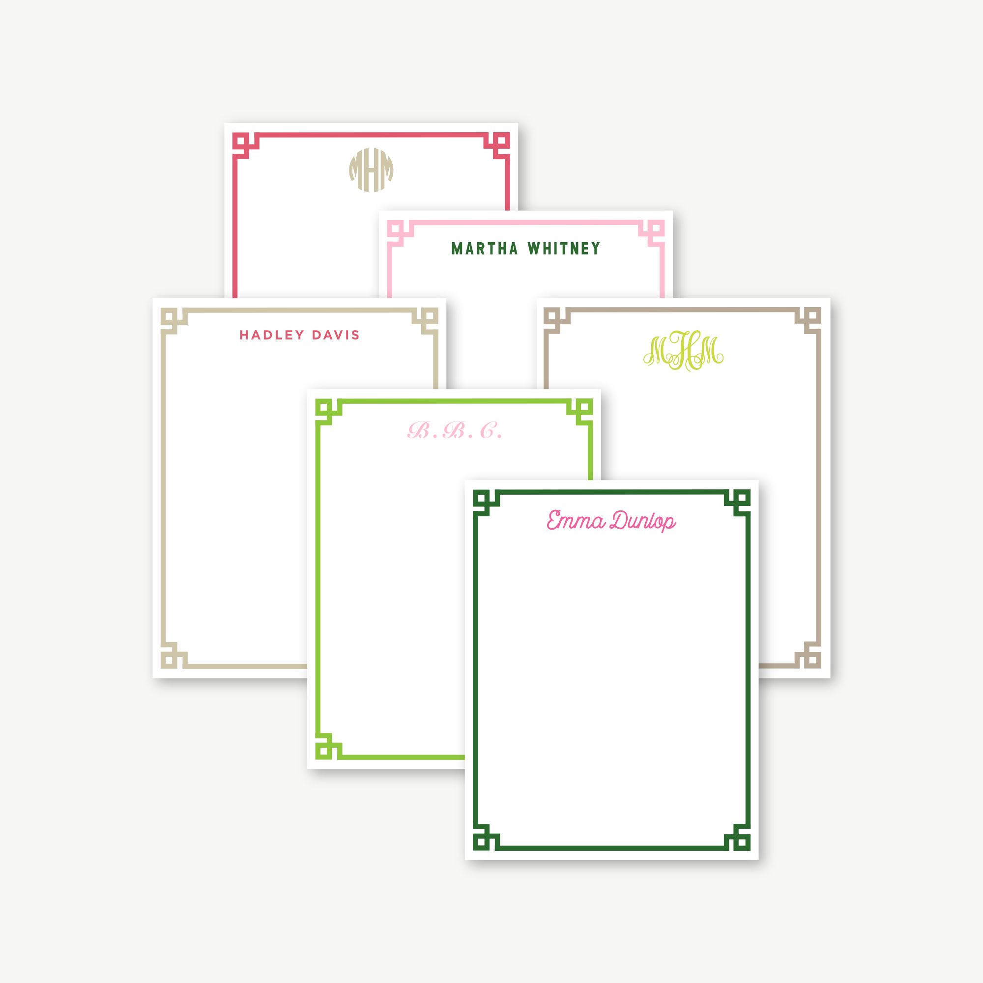 monogram notepad, personalized notepad, custom notepad, monogram stationery, personalized stationery, custom stationery, custom gift, personalized gift, greek key