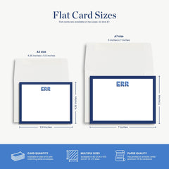 two different flat card sizes, A7 and A2, along with their corresponding dimensions and features.