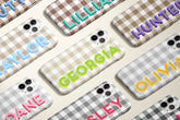 Gingham Name Phone Case