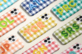 Gingham Triple Monogram Phone Case