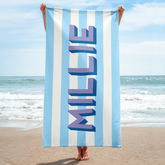 Personalized Cabana Stripe Beach Towel