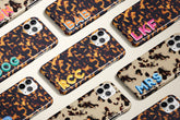 Tortoise Shell Corner Monogram Phone Case