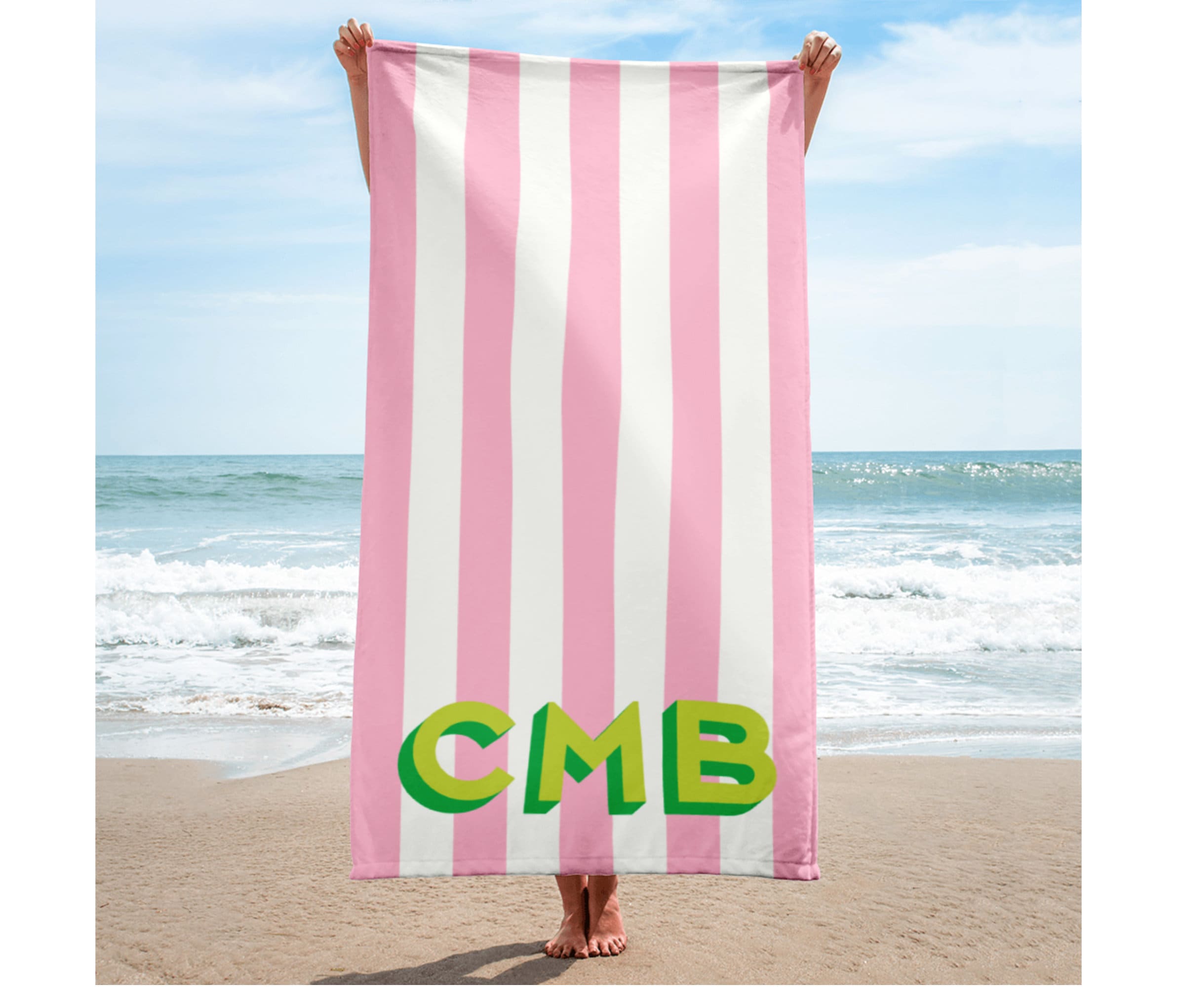 shadow monogram striped Custom Beach towels, Personalized beach towel, Personalized Bridesmaid Gift, Bridal Party Gifts, Personalized towels