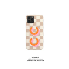 Check Shadow Large Monogram Personalized Initial iPhone 12 Case Checkered Custom iPhone 13 Pro Case iPhone 11 XS 8 7 Plus XR Samsung Galaxy