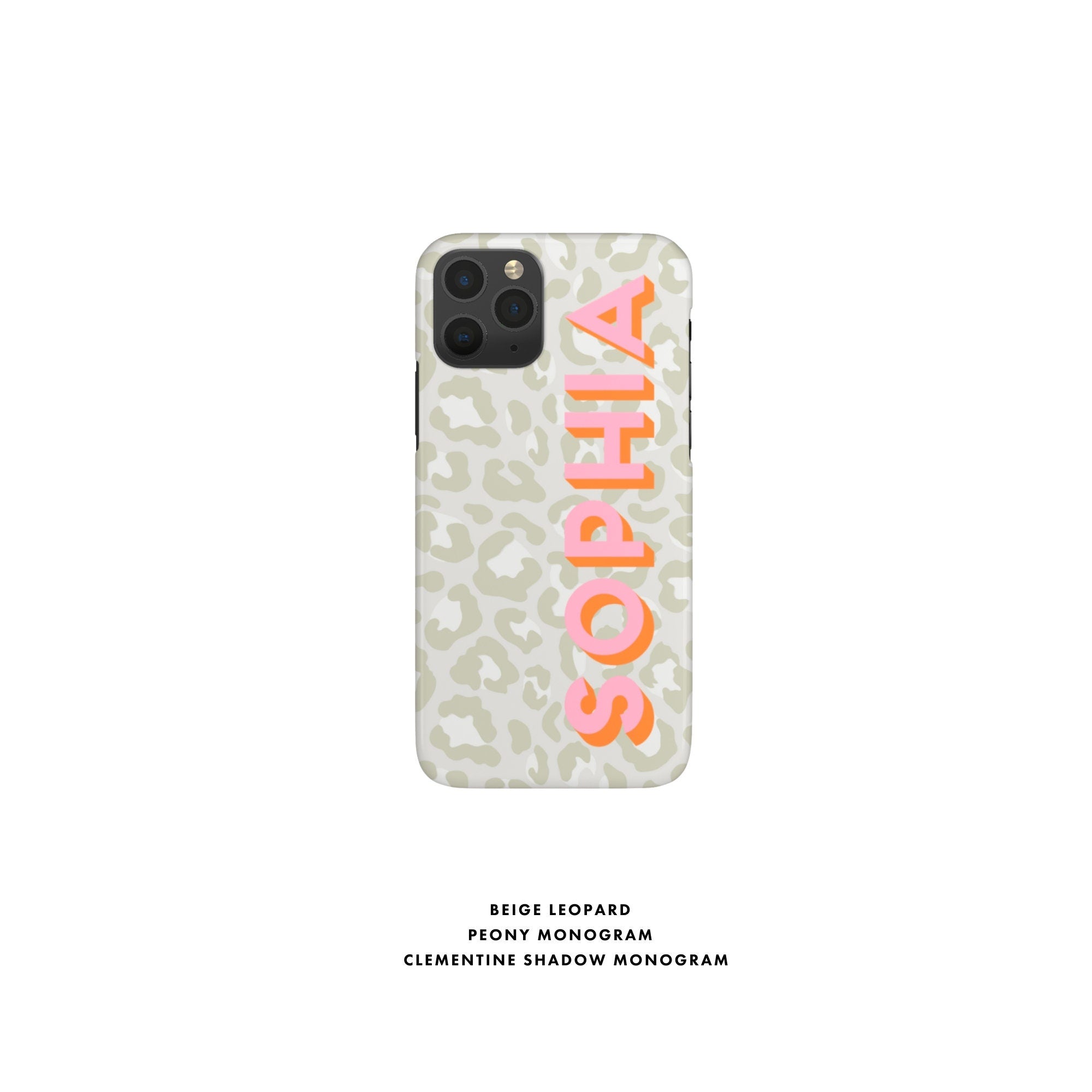 Leopard Shadow Monogram Personalized Name iPhone 12 Case Custom iPhone 13 Pro Case iPhone 11 XS 8 7 Plus XR Samsung Galaxy