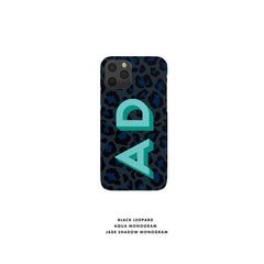 Leopard Shadow Large Monogram Personalized Initial iPhone 12 Case Custom iPhone 13 Pro Case iPhone 11 XS 8 7 Plus XR Samsung Galaxy