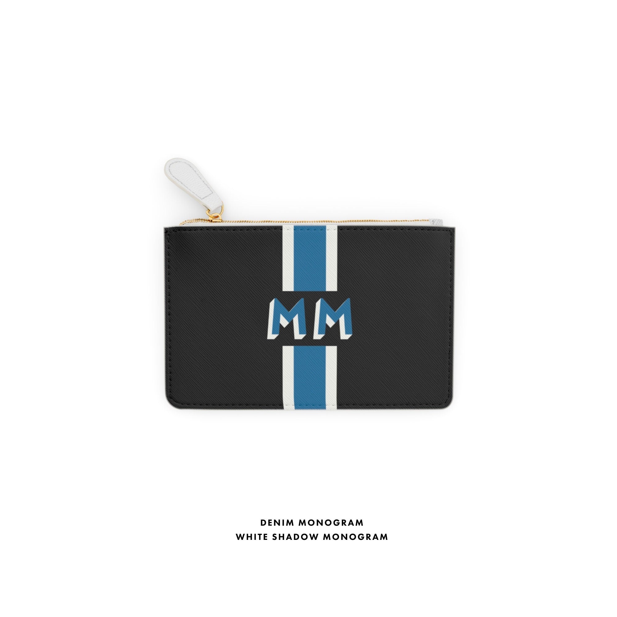 Shadow Monogram black Leather coin purse monogram wallet personalized wallet custom monogram wallet saffiano vegan leather pouch