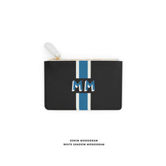 Shadow Monogram black Leather coin purse monogram wallet personalized wallet custom monogram wallet saffiano vegan leather pouch