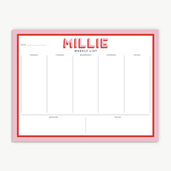 custom weekly planner notepad, days of the week notepad, monogram planner notepad, personalized planner, 2023 planner, teacher gift