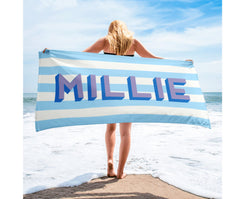 shadow monogram cabana stripe Custom Beach towels, Personalized beach towel, Personalized Bridesmaid Gift, Bridal Party Gifts