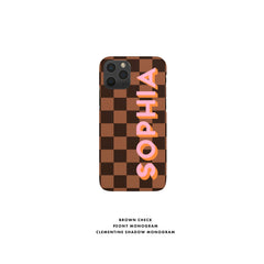 Check Shadow Monogram Personalized Name iPhone 12 Case Checkered Custom iPhone 13 Pro Case iPhone 11 XS 8 7 Plus XR Samsung Galaxy