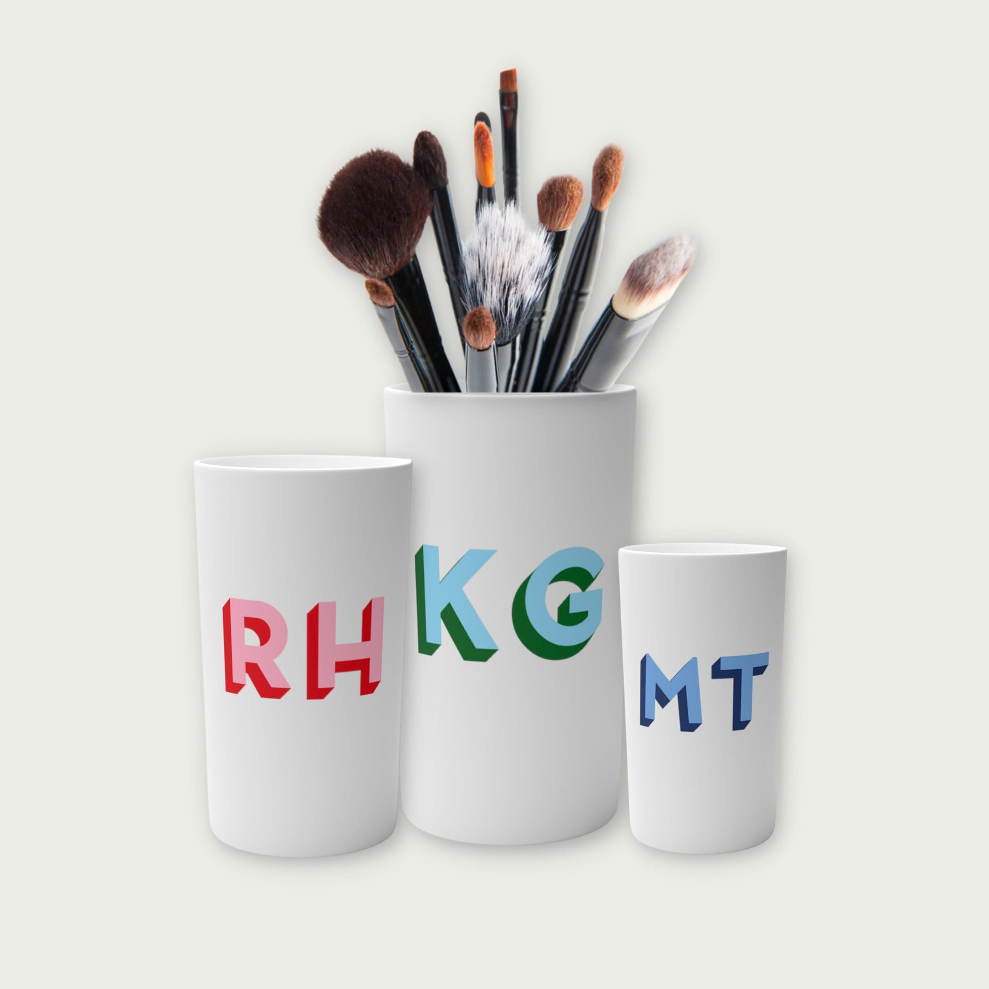 personalized makeup brush holder, monogram vase, monogram pencil holder, monogram makeup brush holder, personalized desk accessories
