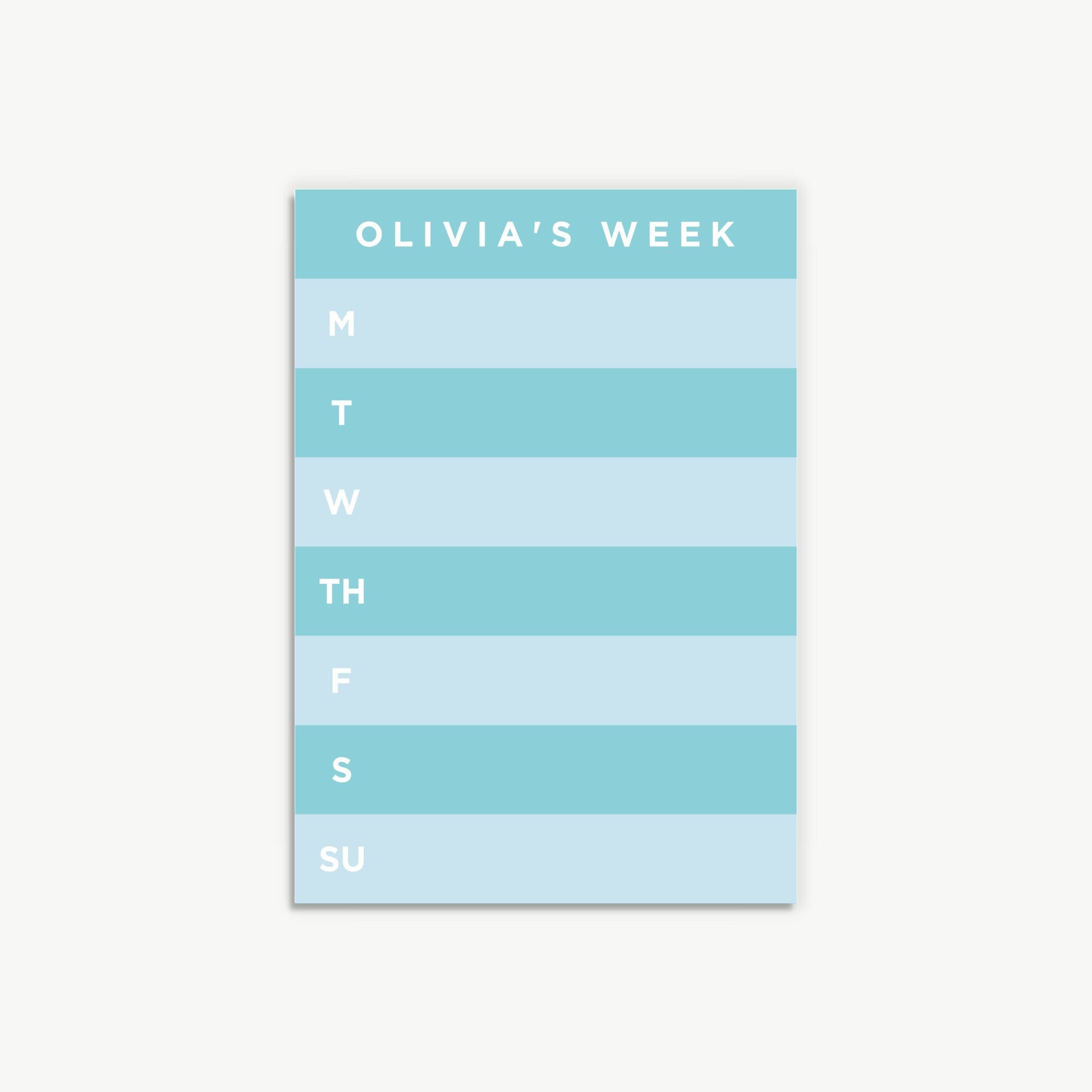 personalized weekly planner notepad, days of the week notepad, monogram planner notepad, to do list, teacher gift, colorful notepad