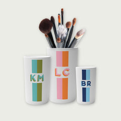 personalized makeup brush holder, monogram vase, monogram pencil holder, monogram makeup brush holder, personalized makeup gift, desk