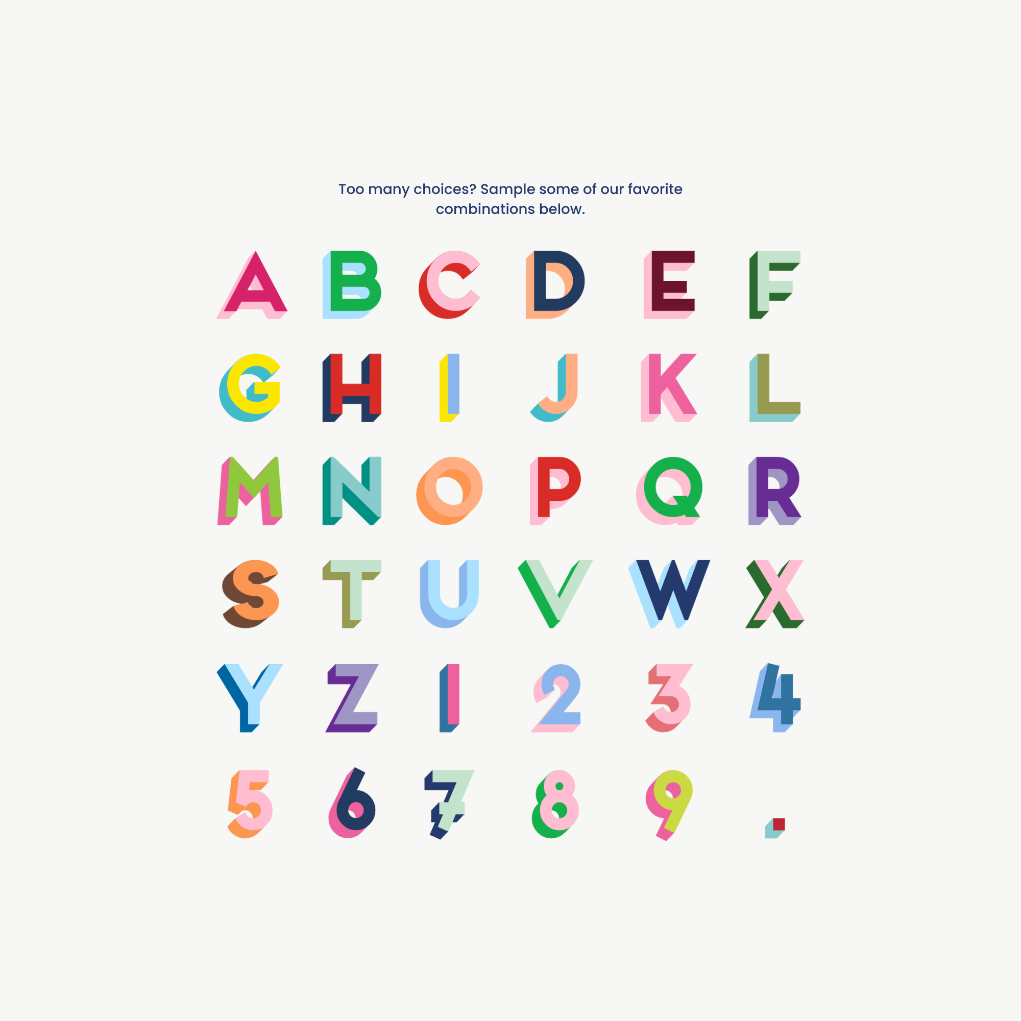 shadow alphabet, monogram alphabet