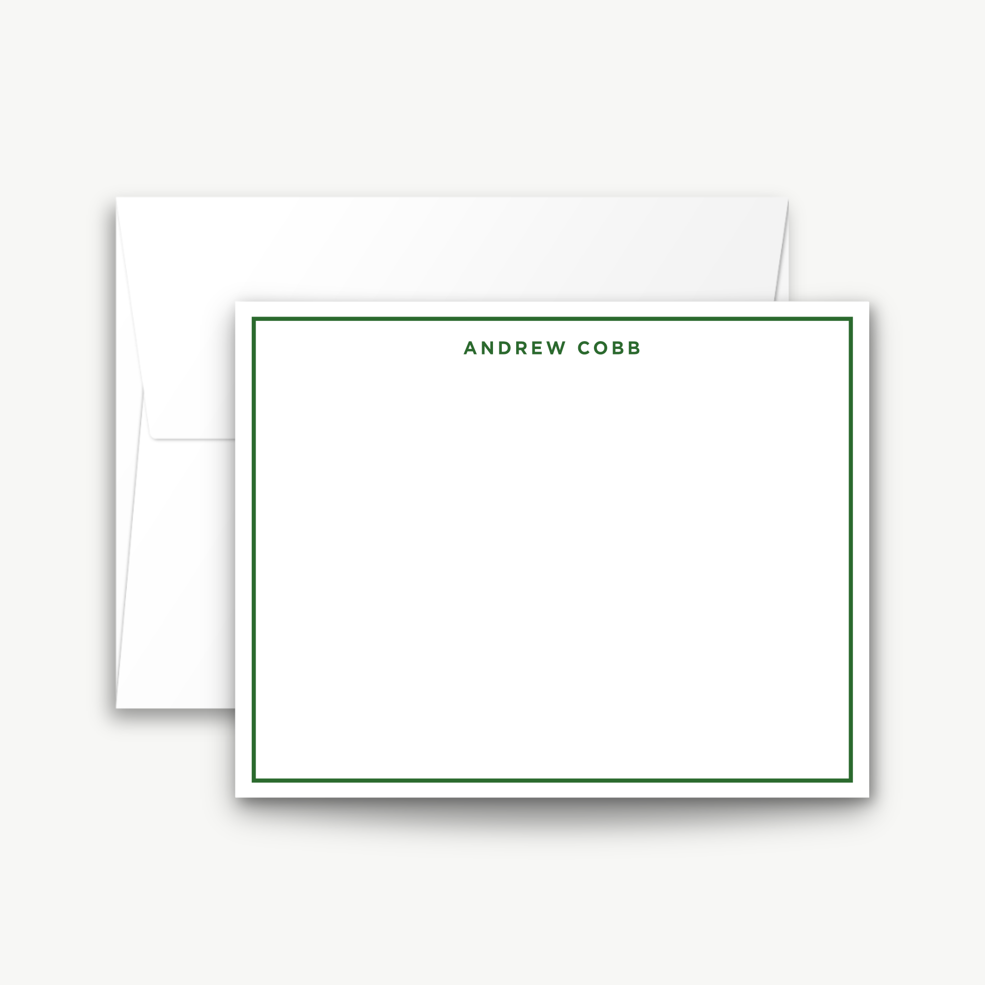 monogram notecard set, classic stationery, monogram border flat cards, stationery notecard set, personalized notecards