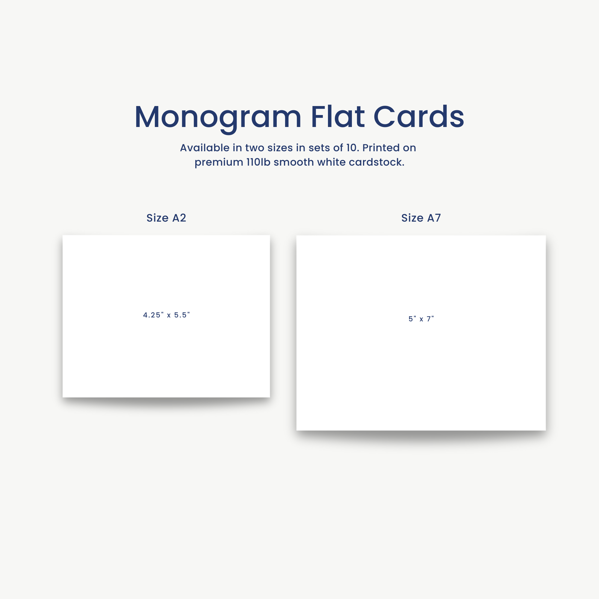 monogram flat cards, stationery set, stationery A2, stationery A7