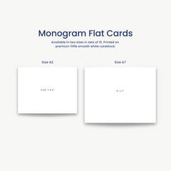 monogram flat cards, stationery set, stationery A2, stationery A7