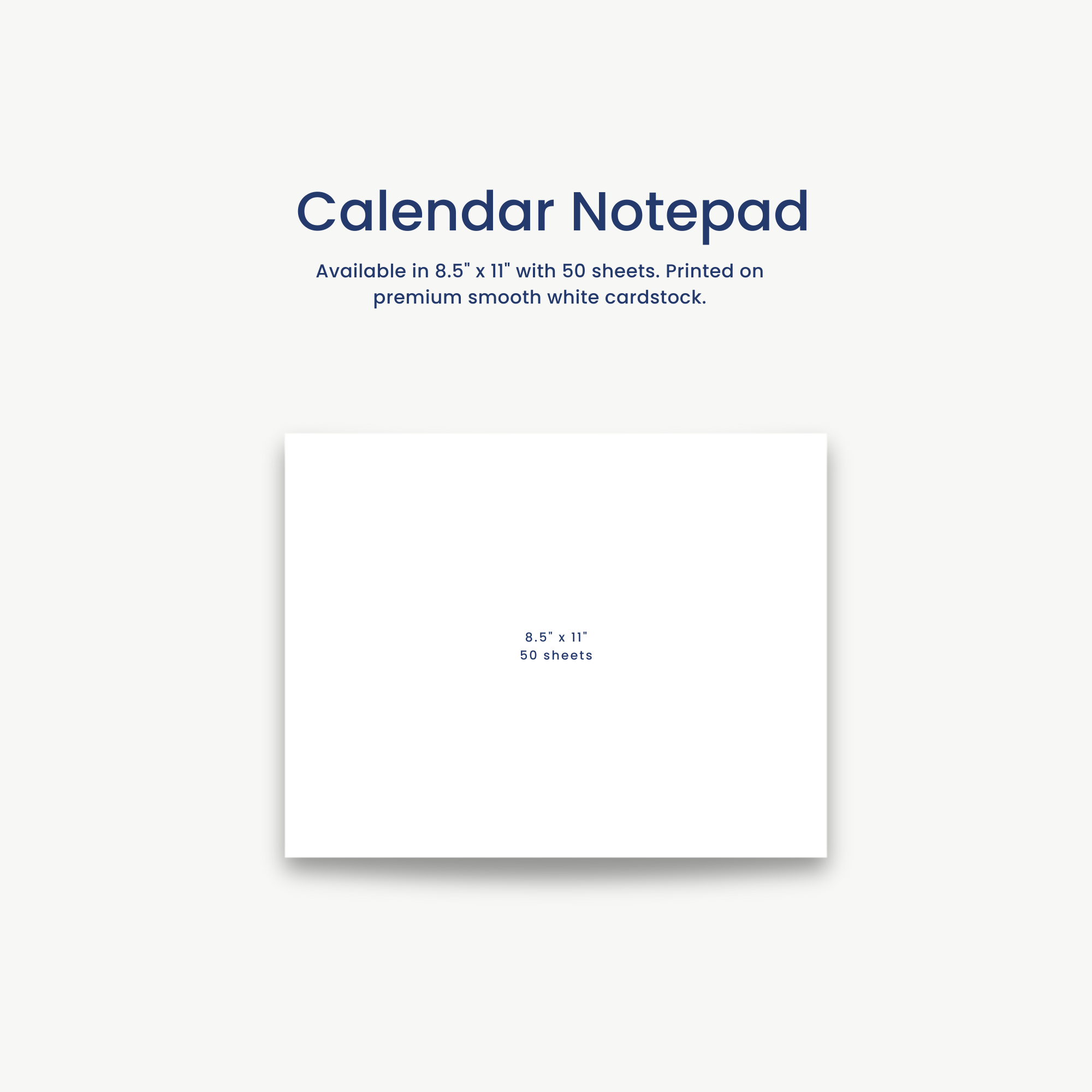 calendar notepad, custom stationery