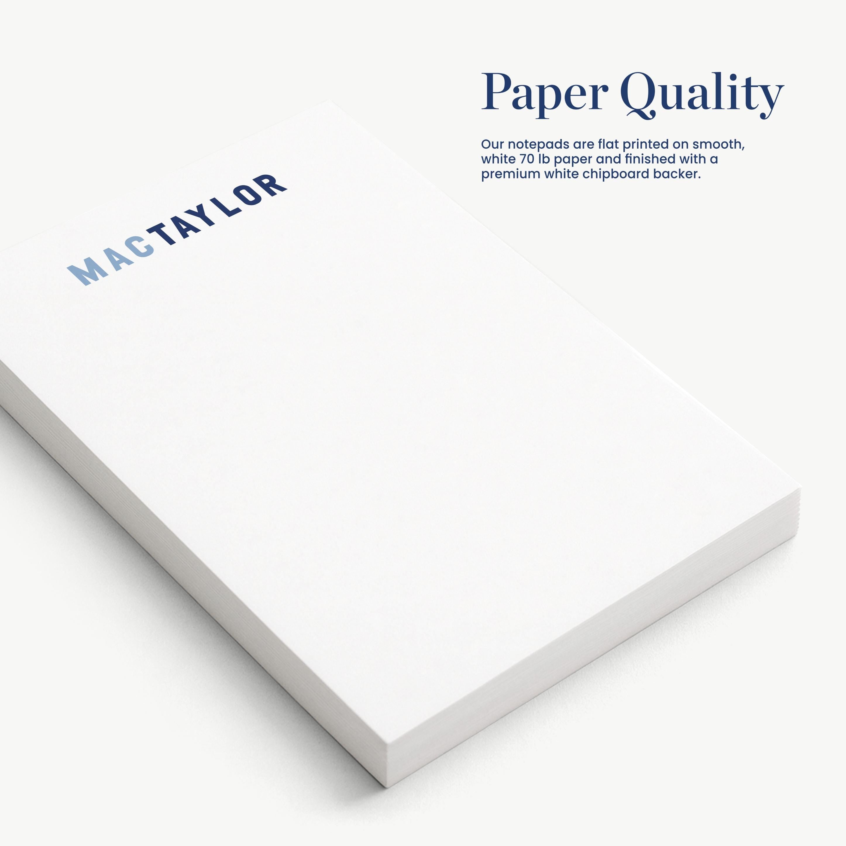 a close-up view of a white notepad with the brand name "MACHAYOR" printed on it.