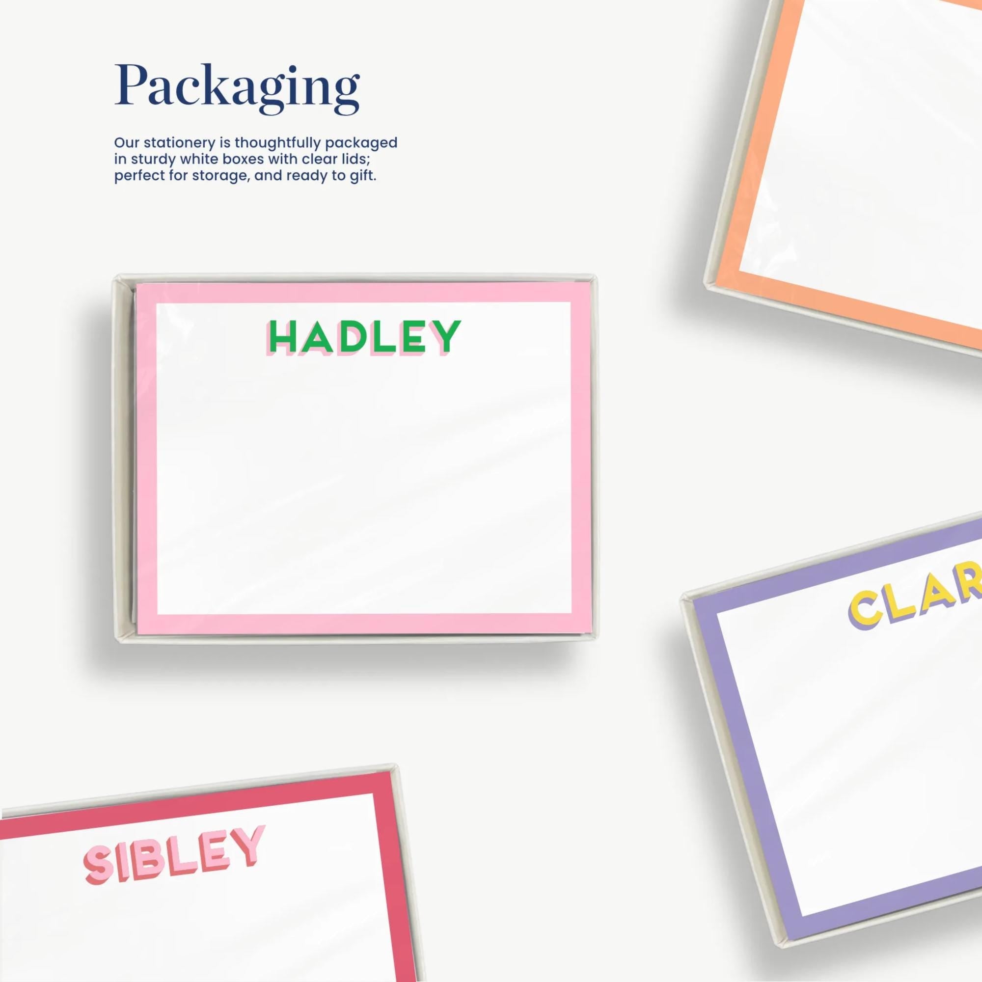 four different framed items with names on them, including "HADLEY", "CLARE", "SIBLEY", and "CLARE".