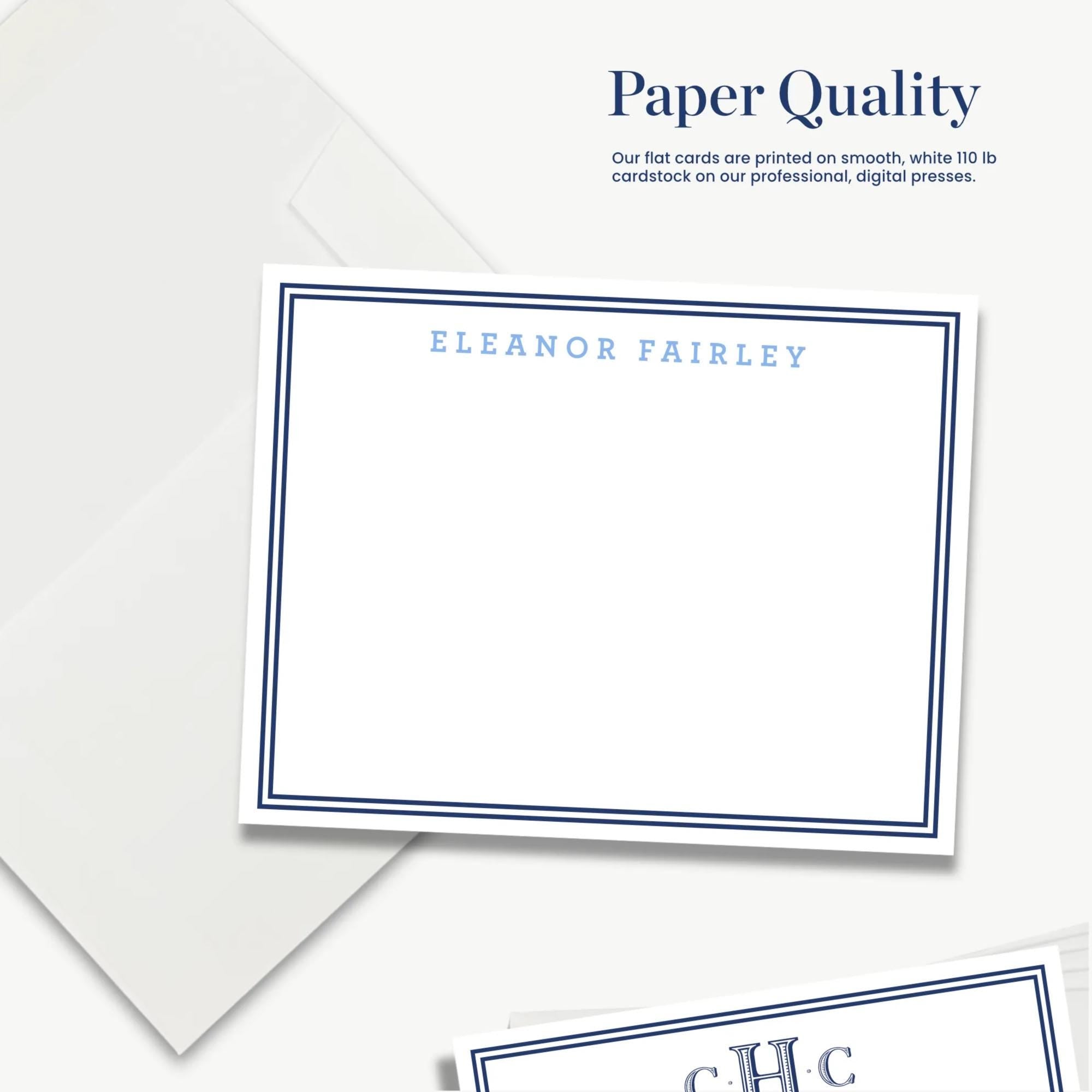 The image is a collection of three separate images, each with a different background color and composition. The text above the images reads "Paper Quality" and "Our flat cards are printed on paper, while our digital prints are perfect."