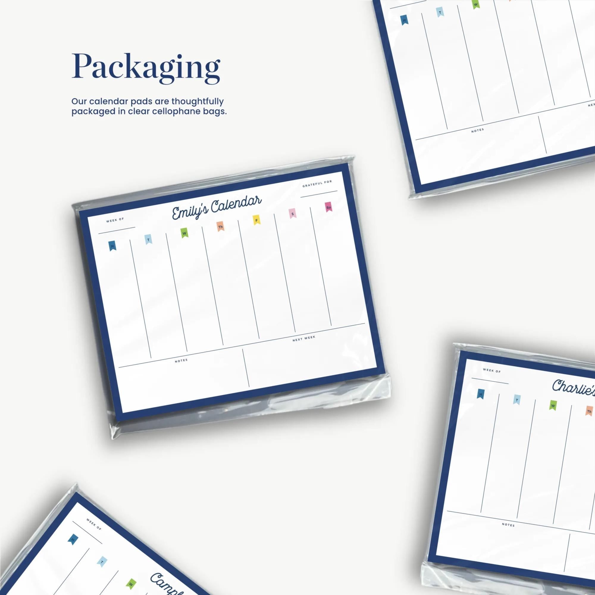 a collage of four calendar pages with different designs and layouts, each page featuring a different color scheme and layout.