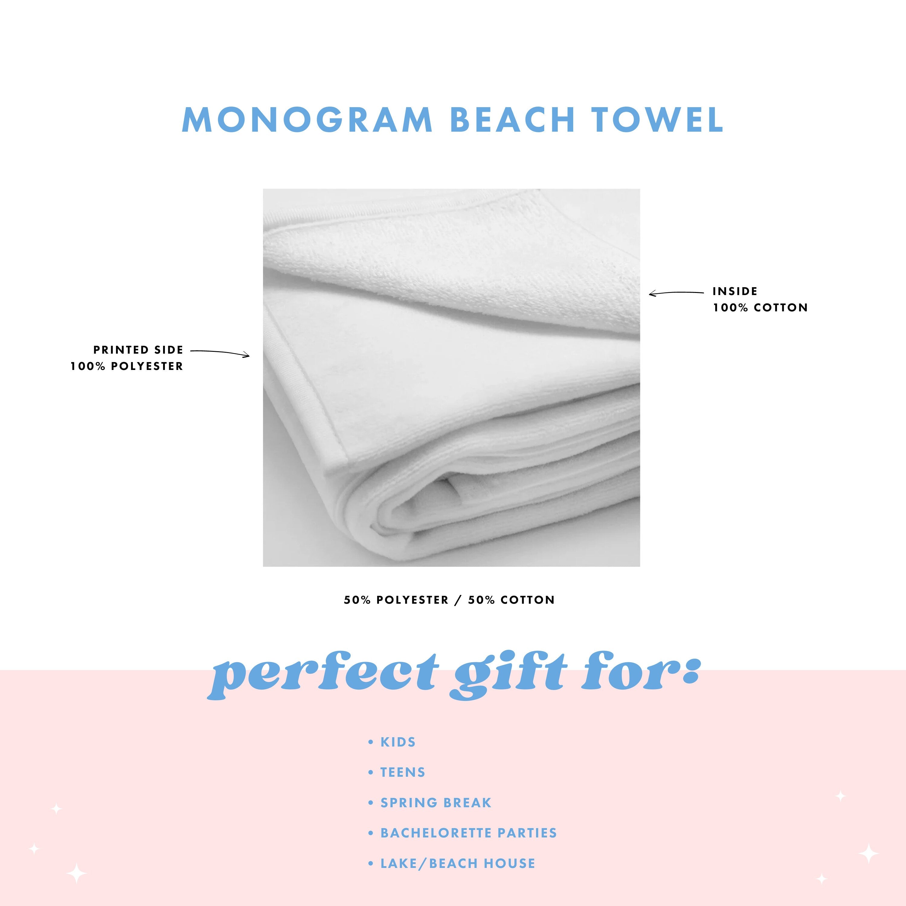  Preppy Jones Personalized Bottom Monogram Cabana Stripe Beach  Towel (Regular, Navy) : Home & Kitchen